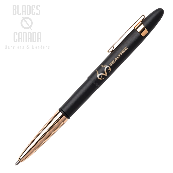 Fisher Space Pen Bullet Pen, RealTree Matte Black w/Gold Grip & Clip, FP400BGFGGCL-RT